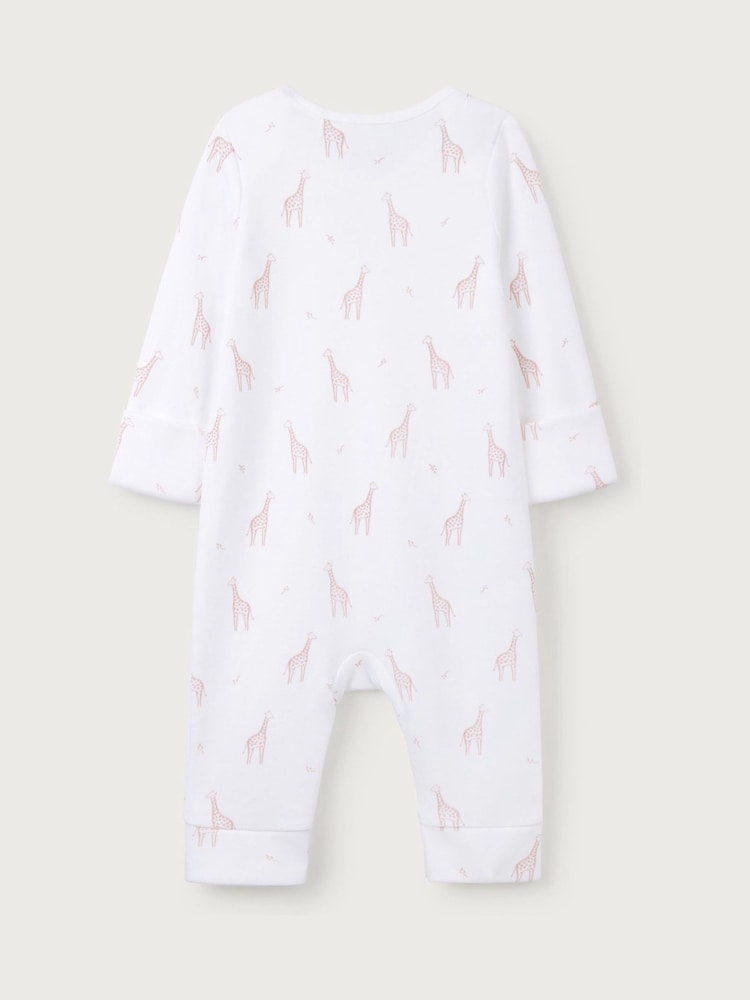 The White Company White Giraffe 100% Cotton Sleepsuit - Image 5 of 5