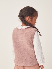 The White Company Pink Recycled Borg Gilet - Image 2 of 5