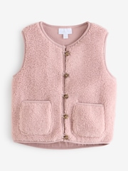 The White Company Pink Recycled Borg Gilet - Image 5 of 5
