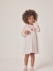 The White Company Pink Jingles Knit and Tulle Dress - Image 3 of 7
