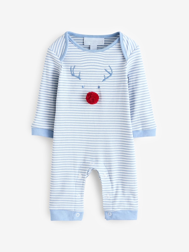 The White Company Blue Jingles Stripe Sleepsuit - Obraz 1 z 1 The White Company Blue Jingles Stripe Sleepsuit - Obraz 1 z 1