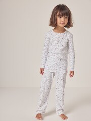 The White Company Robin and Holly Print 100% Cotton White Pyjamas - Image 1 of 7