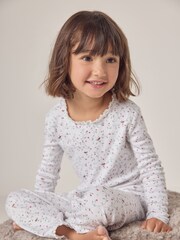 The White Company Robin and Holly Print 100% Cotton White Pyjamas - Image 3 of 7
