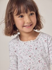 The White Company Robin and Holly Print 100% Cotton White Pyjamas - Image 4 of 7