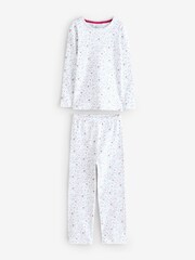 The White Company Robin and Holly Print 100% Cotton White Pyjamas - Image 5 of 7
