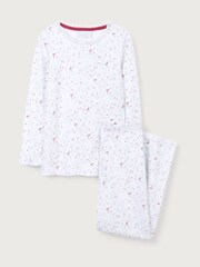 The White Company Robin and Holly Print 100% Cotton White Pyjamas - Image 6 of 7