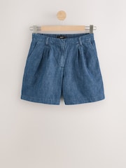 Denim Dark Blue N. Premium Tailored Pintuck Shorts - Image 4 of 6