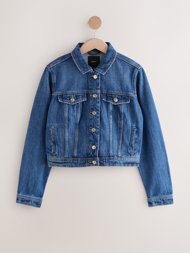 bleu foncé - Veste camionneur en jean 100% coton à buste plein - Image 5 of 5