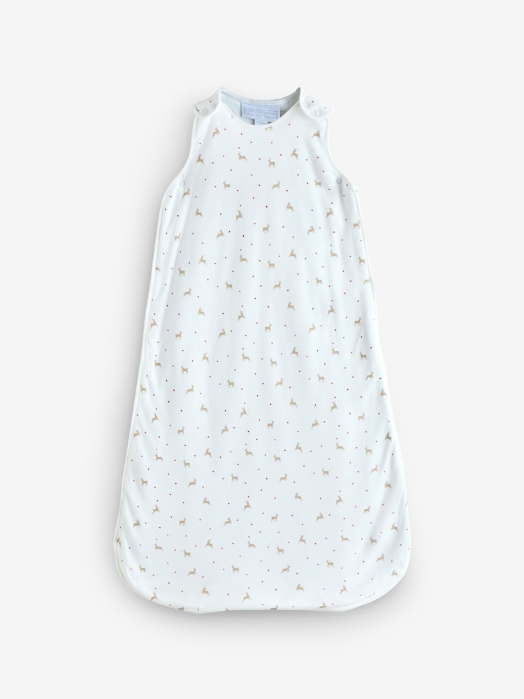 The White Company Reindeer and Star Sleeping White Bag - صورة 1 من 1