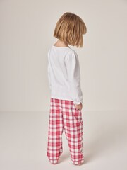 The White Company Relaxed Fit Robin and Check Bottom 100%  Cotton White Pyjamas - Image 2 of 7