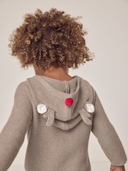 The White Company Jingles Knitted 100% Cotton Brown Romper - Image 4 of 6