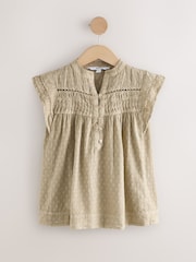 Green Jaquard Sleeveless Blouse - Image 6 of 8