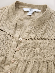 Green Jaquard Sleeveless Blouse - Image 7 of 8