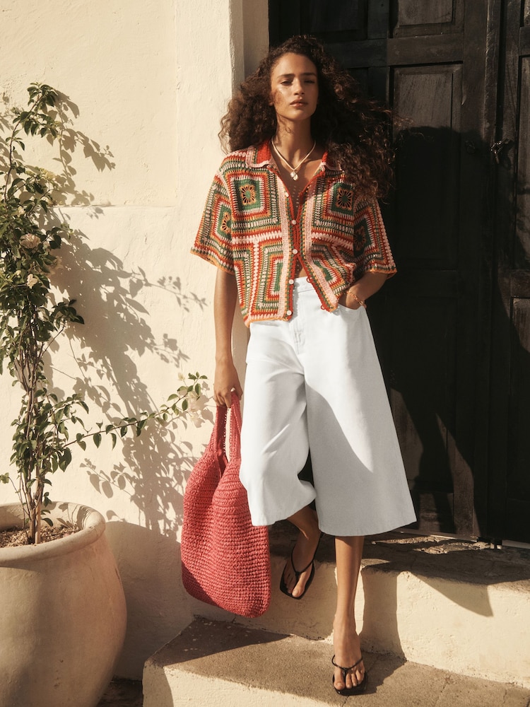 Blanco - Pantalones cortos de denim largos - Imagen 1 de 8