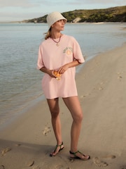 Pink Bali Graphic Print Beach T-Shirt - Image 2 of 9