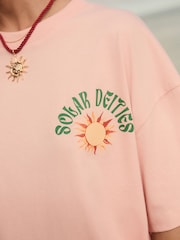 Pink Bali Graphic Print Beach T-Shirt - Image 4 of 9