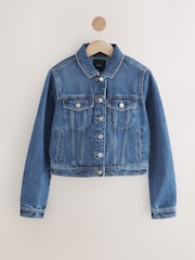 Темно-синий - Приталенные джинсы Trucker 100% Cotton куртка - Image 6 of 6