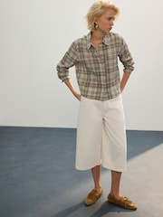 Ecru Longline Jort Denim Shorts - Image 3 of 8