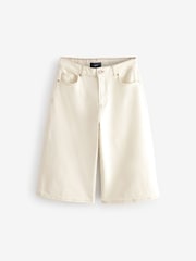 Ecru Longline Jort Denim Shorts - Image 6 of 8