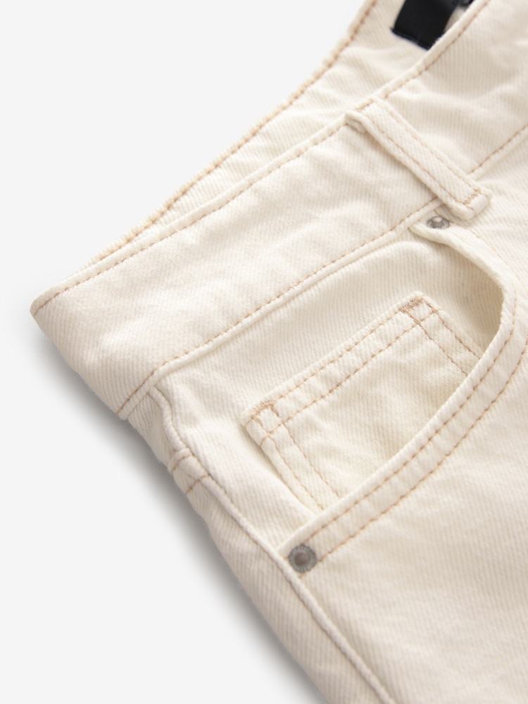 Ecru Longline Jort Denim Shorts - Image 7 of 8
