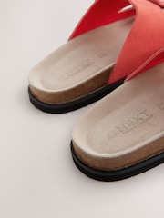 Coral Pink Suede Standard Fit Forever Comfort® Double Strap Footbed Sandals - Image 9 of 9