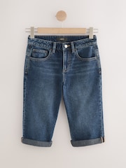 Inky Blue Knee Length Bermuda Denim Shorts - Image 1 of 3