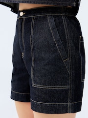 Rinse Blue Utility Lightweight 100% Cotton Denim Shorts - Image 3 of 4