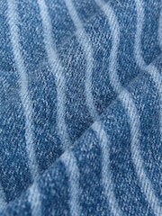 Blue Stripe 100% Cotton Rigid Denim Shorts - Image 7 of 7