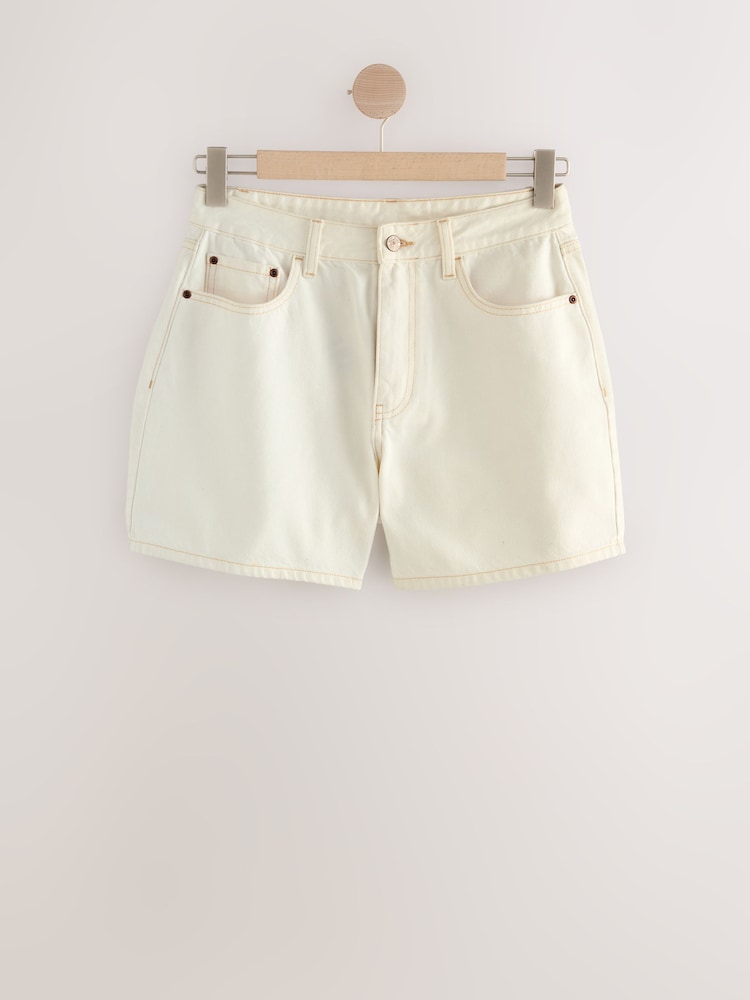 White Hourglass Denim 100% Cotton Shorts - Image 1 of 3