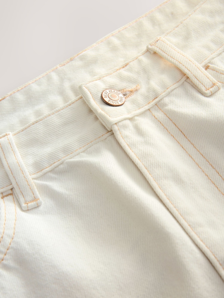 White Hourglass Denim 100% Cotton Shorts - Image 2 of 3