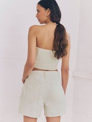 White Hourglass Denim 100% Cotton Shorts - Image 4 of 9