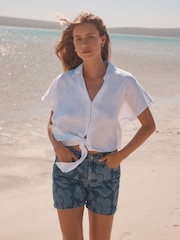 Floral Mom Comfort Stretch Denim Shorts - Image 1 of 8