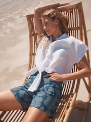 Floral Mom Comfort Stretch Denim Shorts - Image 2 of 8