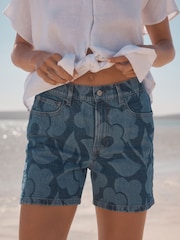 Floral Mom Comfort Stretch Denim Shorts - Image 3 of 8
