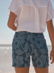 Floral Mom Comfort Stretch Denim Shorts - Image 4 of 8