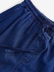 Dark Blue Lightweight Pull on 100% Cotton Shorts - Image 7 of 7