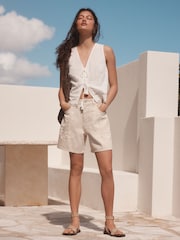 Ecru Cornelli 100% Cotton Slouch Relax Denim Shorts - Image 3 of 5