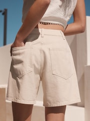 Ecru Cornelli 100% Cotton Slouch Relax Denim Shorts - Image 4 of 5