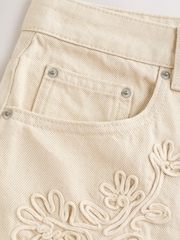 Ecru Cornelli 100% Cotton Slouch Relax Denim Shorts - Image 7 of 9