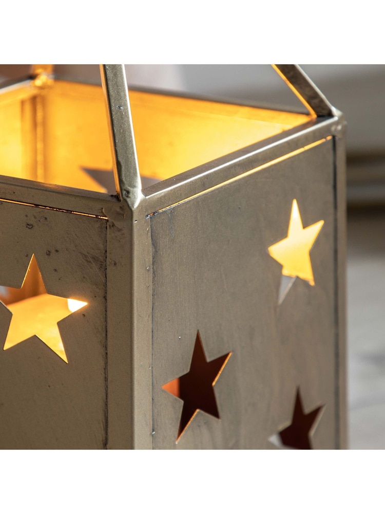 Gallery Home Large Antique Gold Starry Lantern 150x150x370mm - Image 2 of 4 Gallery Home Large Antique Gold Starry Lantern 150x150x370mm - Image 2 of 4