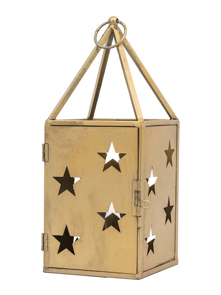 Gallery Home Large Antique Gold Starry Lantern 150x150x370mm - Image 4 of 4 Gallery Home Large Antique Gold Starry Lantern 150x150x370mm - Image 4 of 4