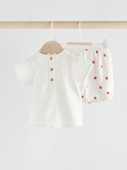 White Strawberry 100% Cotton Baby Shirt And Shorts Set (0mths-3yrs) - Image 5 of 13