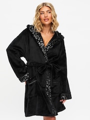 Negro - Ann Summers Signature Sparkle Fluffy Robe - Imagen 1 de 5