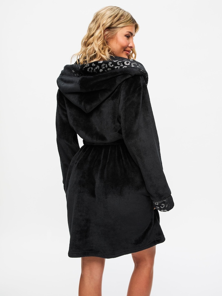 Negro - Ann Summers Signature Sparkle Fluffy Robe - Imagen 2 de 5