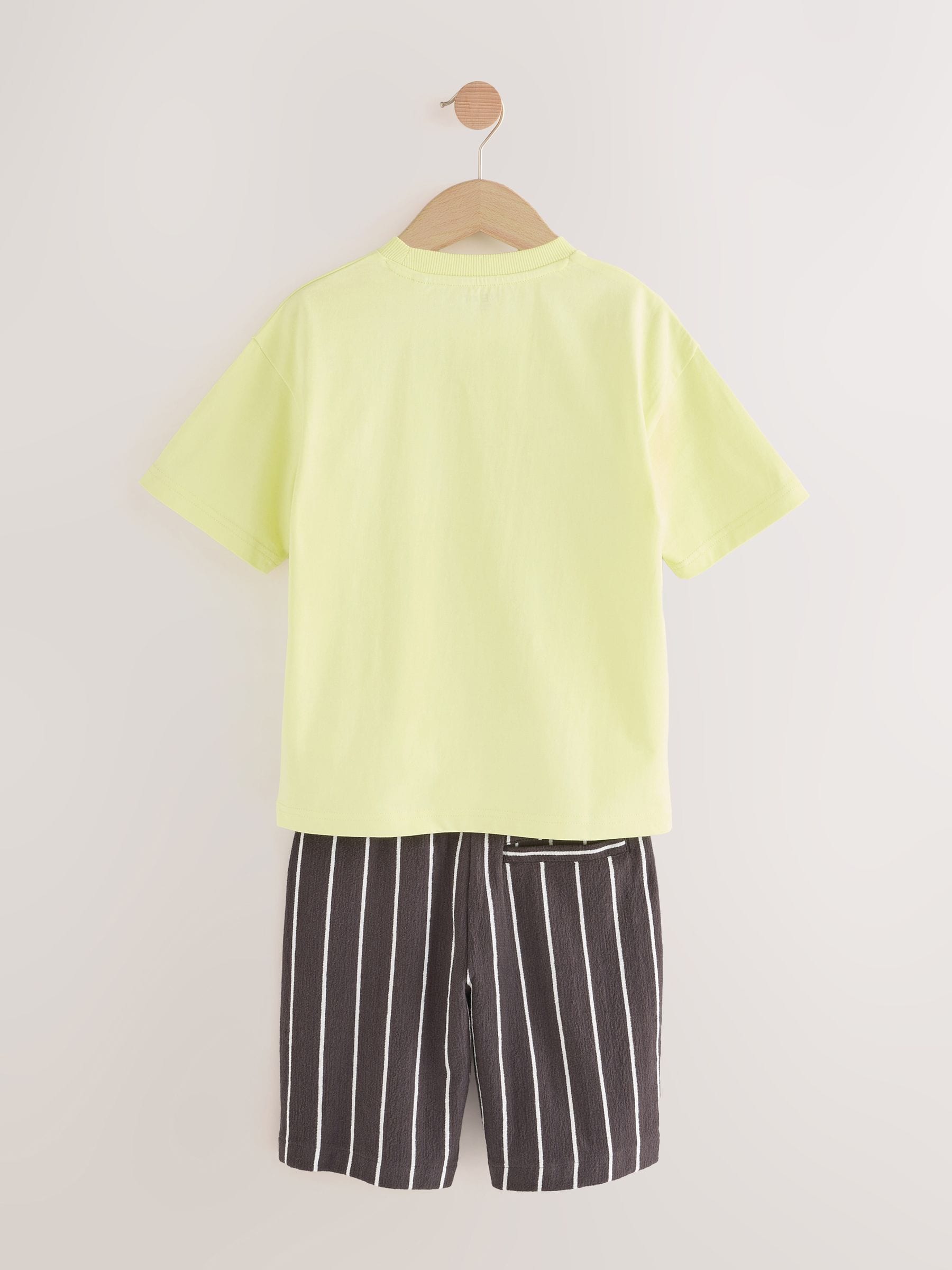 Tシャツ・カットソー COVERNAT Multi Stripe T-Shirt Yellow NELLIE tee Yellow and White Stripe – Lesley Evers