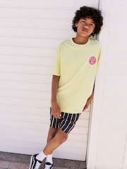 Yellow/Black Stripe Relaxed Fit Short Sleeve T-Shirt and Shorts Set (3-16yrs) - Image 3 of 10