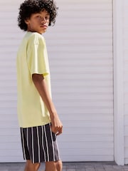 Yellow/Black Stripe Relaxed Fit Short Sleeve T-Shirt and Shorts Set (3-16yrs) - Image 5 of 10