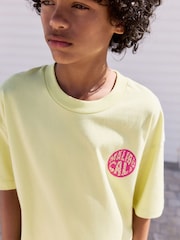 Yellow/Black Stripe Relaxed Fit Short Sleeve T-Shirt and Shorts Set (3-16yrs) - Image 6 of 10