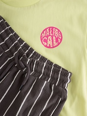 Yellow/Black Stripe Relaxed Fit Short Sleeve T-Shirt and Shorts Set (3-16yrs) - Image 8 of 10