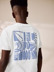 White/Blue Surf Relaxed Fit Short Sleeve T-Shirt and Shorts Set (3-16yrs) - Image 4 of 11